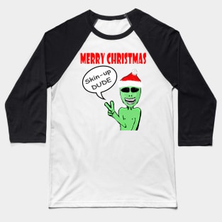 Funny Christmas Alien Baseball T-Shirt